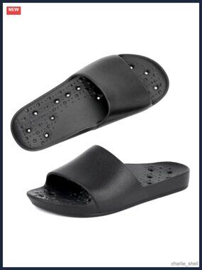Quick Dry Shower Slides with Drain Holes Non-Slip EVA Slippers Arch Support